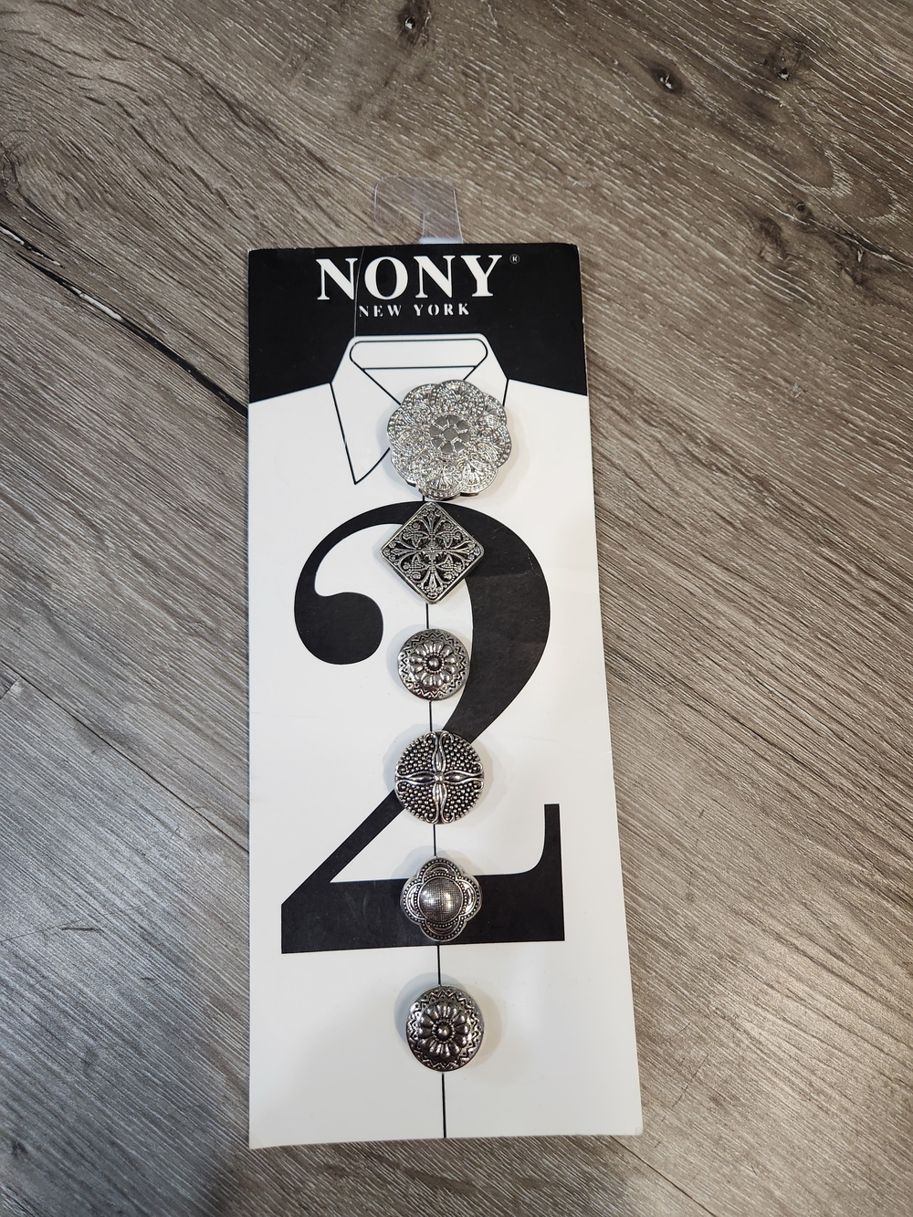 Silver-Tone Decorative Button Set